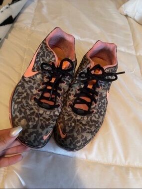 Nike Women’s Leopard Print Sneakers with Coral Accents